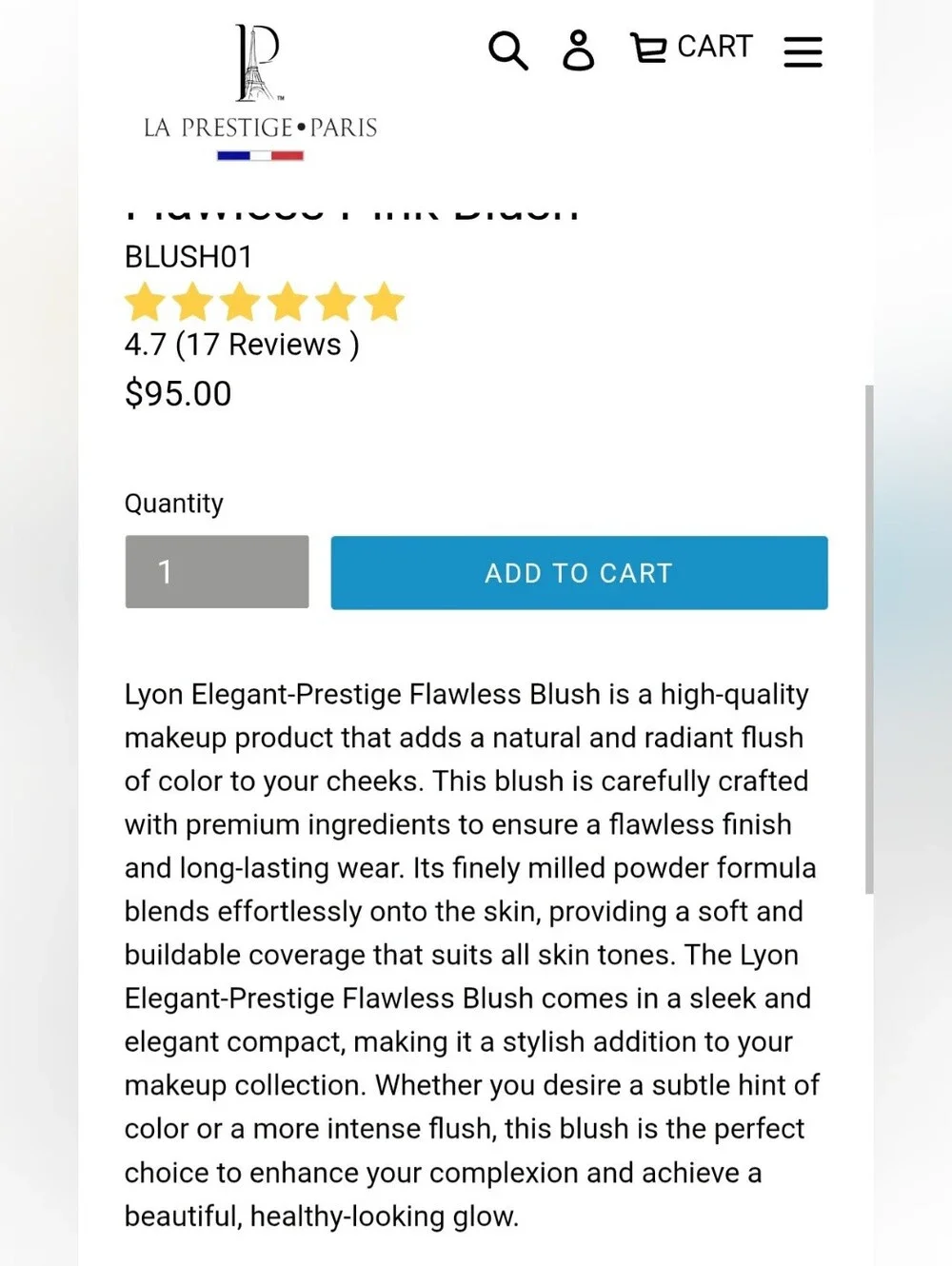 Prestige NIP Flawless Pink Blush - Rose Pink
